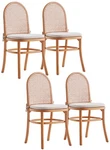 Paragon Matte Nature Wood And Cane Dining Chairs Set Of 4. Fixed Price $1899.91.