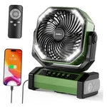 Cmyfato 20000MAH Rechargeable Camping Fan Battery Operated Light D12 - Green. Fixed Price $76.46.