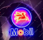 Mobil Oil Pegasus Fuel 24"X20" Vivid Led Neon Sign Light Lamp With Dimmer. Fixed Price $189.99.