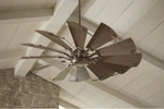 60" Large Hurricane Ceiling Fan + Remote Rustic Farmhouse Cabin Tornado Windmill. Fixed Price $1299.99.