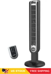 Lasko Oscillating Tower Fan With Remote Control, 3 Quiet Speeds, Timer, Black. Fixed Price $95.96.