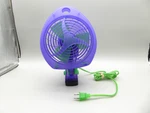 Vintage 1997 Holmes Tropicool Desktop Electric Fan W/ Clamp Purple Green Works. Fixed Price $54.99.