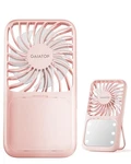 Gaiatop Portable Handheld Fan, 3 Speed Led Makeup Mirror With Small, Pink. Fixed Price $16.92.