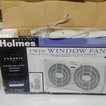 Holmes HAWF2021 Twin Window Fan, Reversible, Speeds, Easy Install, White. Fixed Price $47.69.