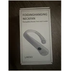 Laeso Folding Hanging Neck Fan Portable Hands Free White Round Shape Mount. Fixed Price $14.99.