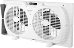9-INCH 3-SPEED Reversible Twin Window Fan , 22.25" 33" Wide Tabletop Feet. Fixed Price $55.99.