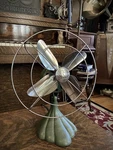 Antique Nelson Machine Art Deco Electric Fan 8 Inch Scalloped Cast Iron Base. Fixed Price $145.00.