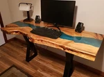Live Edge River Table, Computer Desk Wooden Office & Bedroom Decor. Fixed Price $1484.07.